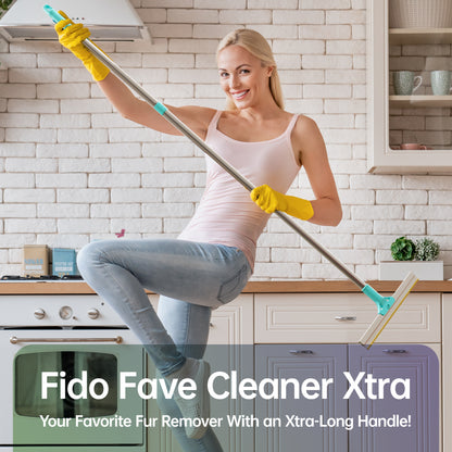 Fido Fave Xtra Pet Hair Removal Broom Reusable Carpet Rake with 131cm/ 51in Handle, Great for Dog and Cat Hair Remover