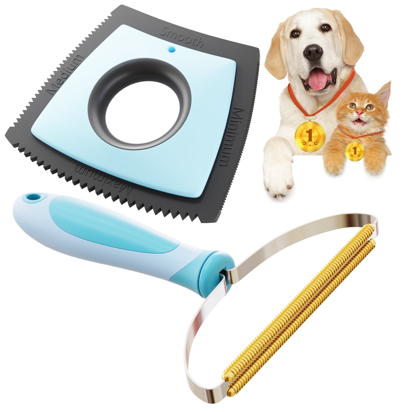 Fido Fave Max Pro Pet Hair Remover Bundle, Reusable Dog Cat Hair Removal Tool Set for Home, Car Upholstery, Ideal for Stubborn Pet Fur on Carpets, Pet Beds, Effective Solution for Pet Owners