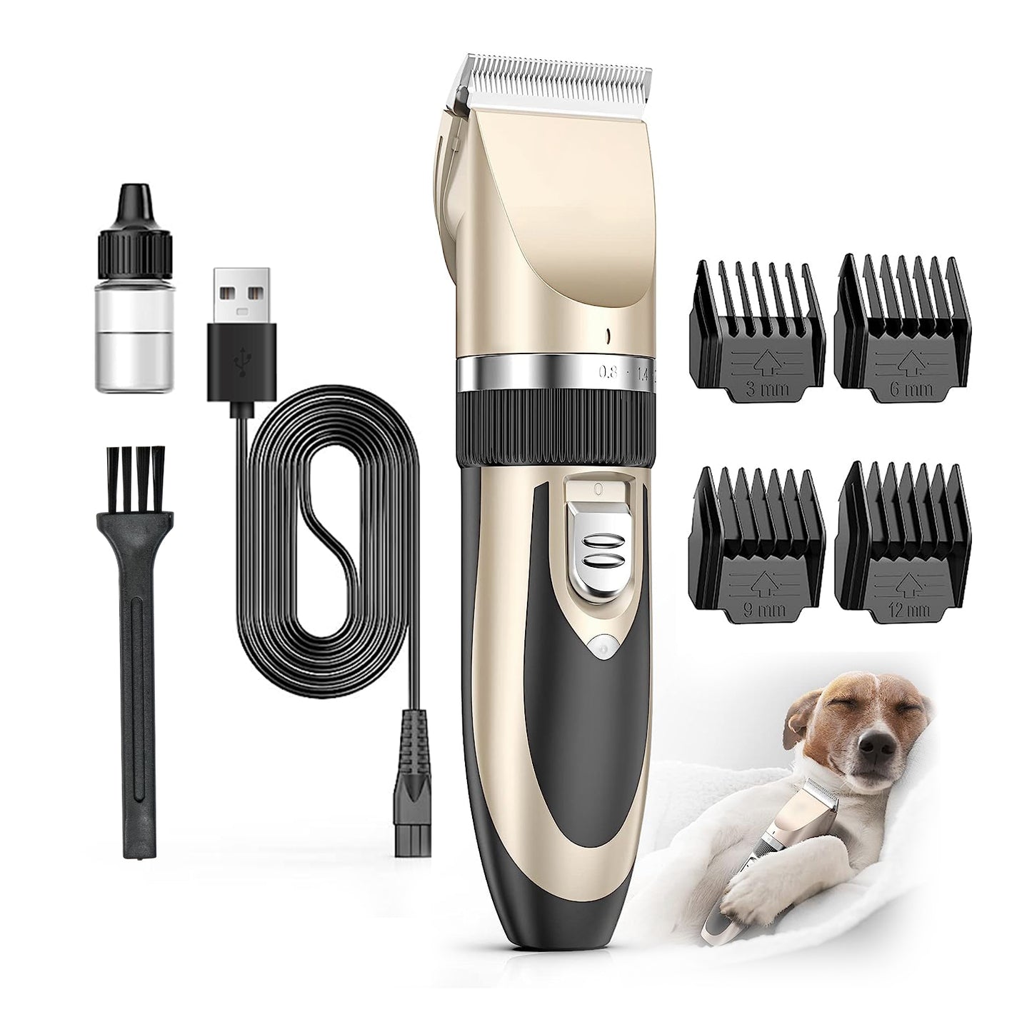 Rechargeable Cordless Dogs Cats Horse Grooming Clippers - Professional Pet Hair Clippers with Comb Guides for Dogs Cats Horses and Other House Animals Pet Grooming Kit