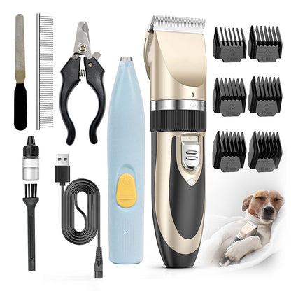 Dog Shaver Clippers Low Noise Rechargeable Cordless Electric Quiet Hair Clippers Set for Dogs Cats Pets