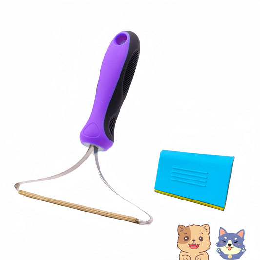 Fido Fave Pet Hair Removal Tool Bundle Mini and Max, Dog Hair Remover For Car, Carpet Scraper Great for Pet Bed, Rugs, Cat Furniture and Car Upholstery